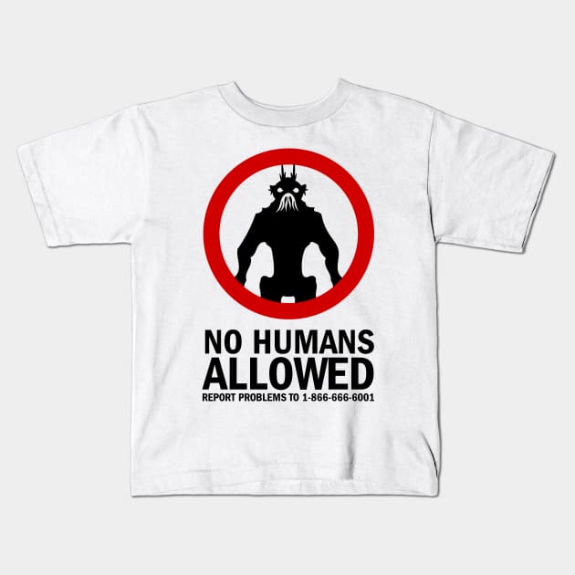 No Humans Allowed Kids T-Shirt by Meta Cortex